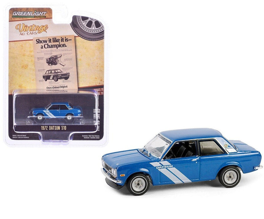 1972 Datsun 510 - Vintage Ad Cars Series 11 - 1/64 Greenlight - 39150 C - Passion Diecast