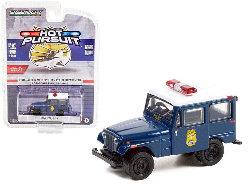 1974 Jeep DJ-5 - Indianapolis Metropolitan P1974 Jeep DJ-5 - Inolice Department - Hot Pursuit  40 - 1/64 GreenLight - 42980 A