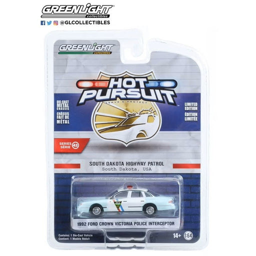 South Dakota Highway Patrol - 1992 Ford Crown Victoria Police Interceptor - Hot Pursuit Series 42 - 1/64 Greenlight - 43000 B