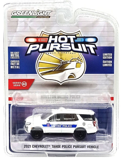 Houston, Texas METRO Police - 2021 Chevrolet Tahoe Police Pursuit Vehicle - Hot Pursuit Series 42 -1/64 Greenlight - 43000 F