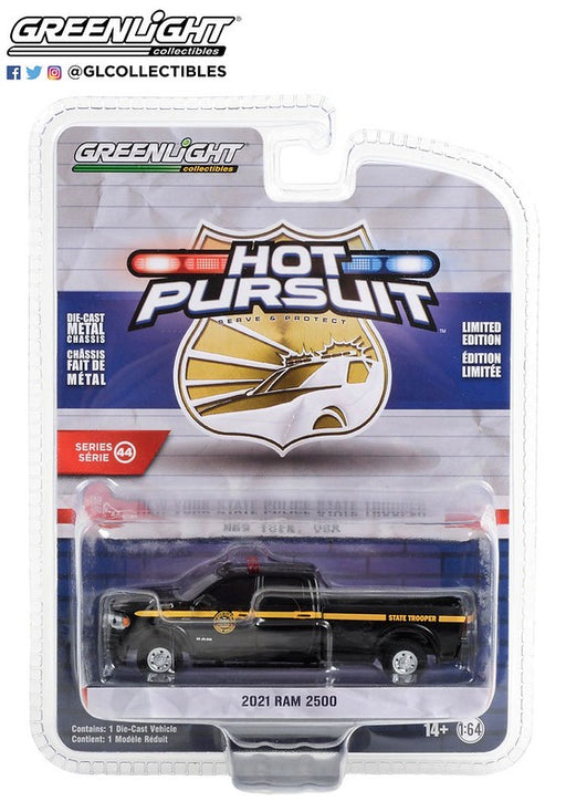New York State Police State Trooper - 2021 Ram 2500 Pickup - Hot Pursuit Series 44 -1/64 Greenlight - 43020 E