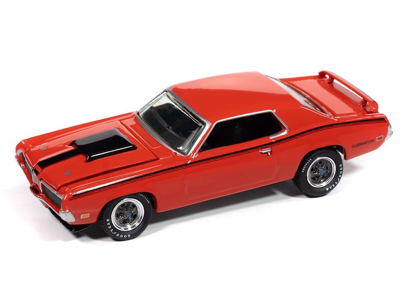 1970 Mercury Cougar Eliminator Mecum Auctions in Competition Orange - Johnny Lightning 1/64 - JLCT015 A Passion Diecast