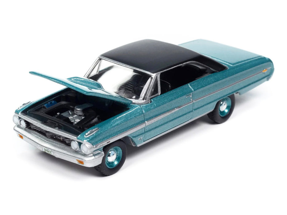 1964 Ford Galaxie 500XL in Dynasty Green with Black Roof - Auto World - 1/64 - AWSP174 B