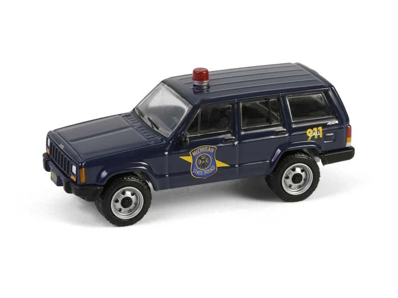 Michigan State Police - 2001 Jeep Cherokee - Hot Pursuit Series 46 - 1/64 Greenlight - 43040 E
