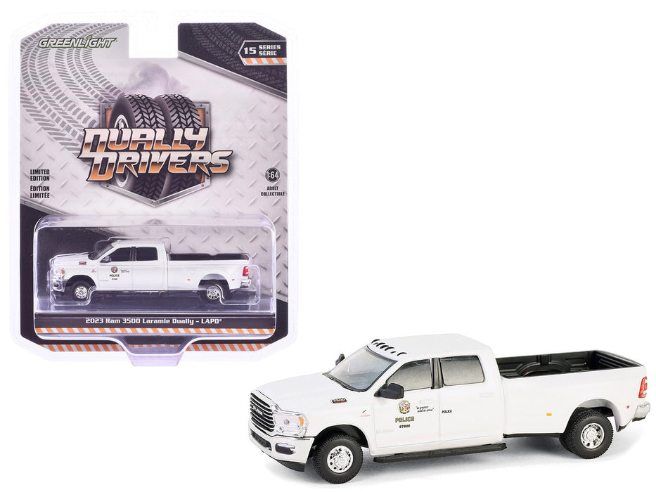 Los Angeles Police Department - 2023 Ram 3500 Laramie Dually - Dually Drivers Series 15 - 1/64 Greenlight - 46150 F