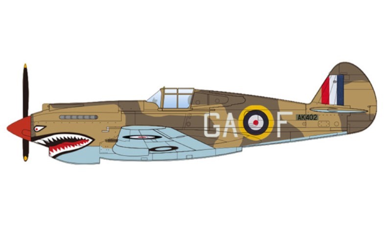 (Preorder) Curtiss Tomahawk Mk II / RAF No.112 Sqn, AK402, Neville Duke, Egypt 1941 / Hobby Master 1:48 HA9205