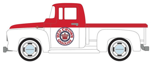 Red Crown Gasoline - 1954 Ford F-100 Pickup Truck - Blue Collar Collection Series 14 - 1/64 Greenlight - 35300 A