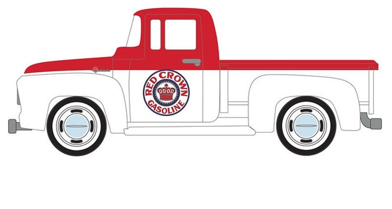 Red Crown Gasoline - 1954 Ford F-100 Pickup Truck - Blue Collar Collection Series 14 - 1/64 Greenlight - 35300 A