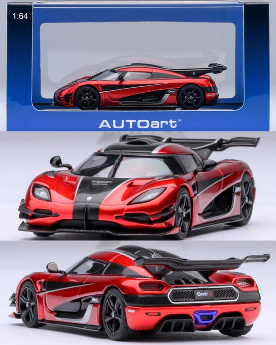 Koenigsegg One:1 (Apple Red/Carbon) - Autoart 1/64 - 20040 - Passion Diecast 
