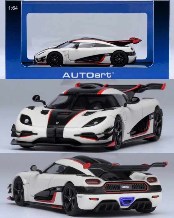 Koenigsegg One:1 (Pebble White/Carbon) - Autoart 1/64 - 20041 - Passion Diecast 