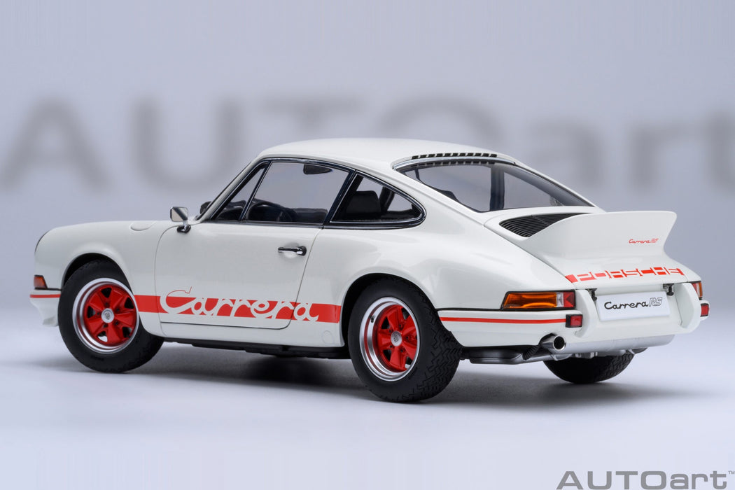 Porsche 911 Carrera 2.7 RS (Grand Prix White with Red stripes) - Autoart 1/18 - 78030 - Passion Diecast 