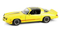 1980 Chevrolet Camaro Z/28 with T-Tops in Bright Yellow with Red Tri Color Stripes - 1/18 - Greenlight - 13690