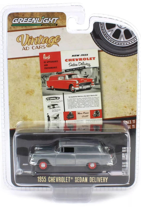 (Green machine) 1955 Chevrolet Sedan Delivery - Vintage Ad Cars Series 11 - 1/64 Greenlight - 39150 AGR
