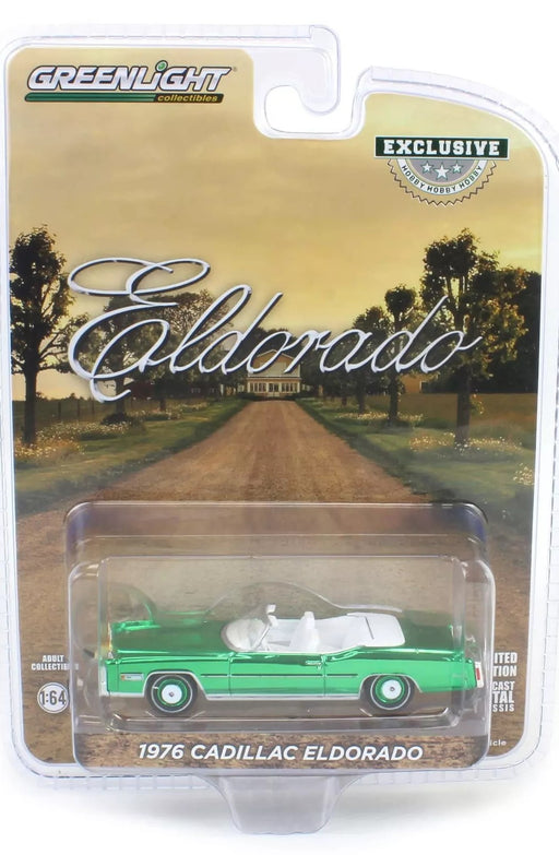 (Green machine) 1976 Cadillac Eldorado Convertible Bull Horns Hood Ornament (Hobby Exclusive) - 1/64 Greenlight -30523GR