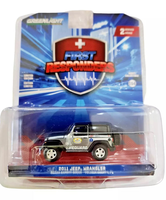(Green machine)County Florida Beach Safety Ocean Resuce 2011 Jeep Wrangler - Responders Series 2 - 1/64 Greenlight - 67060 EGR