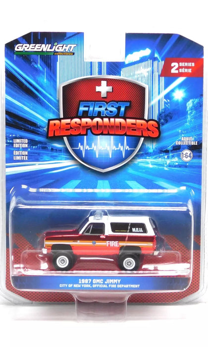 (Green machine) FDNY M.E.U. - 1987 GMC Jimmy Medical Equipment Unit - Responders Series 2 - 1/64 Greenlight - 67060 AGR