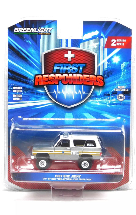 (Green machine) FDNY M.E.U. - 1987 GMC Jimmy Medical Equipment Unit - Responders Series 2 - 1/64 Greenlight - 67060 AGR