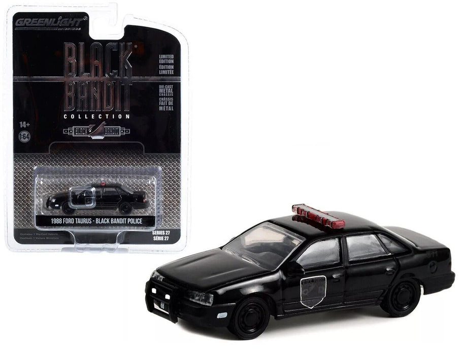 Black Bandit Police - 1988 Ford Taurus - Black Bandit Series 27 - 1/64 Greenlight - 28110 F