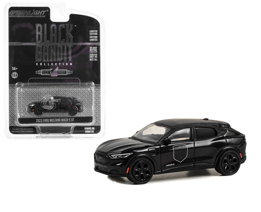 Black Bandit Police - 2023 Ford Mustang Mach-E GT - Black Bandit Series 28 - 1/64 Greenlight - 28130 F