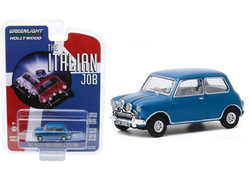 1967 Austin Mini Cooper S 1275 MkI in Blue - The Italian Job (1969) - Hollywood Série 28 - 1-64  greenlight 44880 A