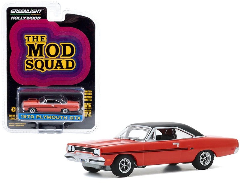 1970 Plymouth GTX - The Mod Squad - Hollywood 29 - 1-64  greenlight - 44890 A - Passion  Diecast
