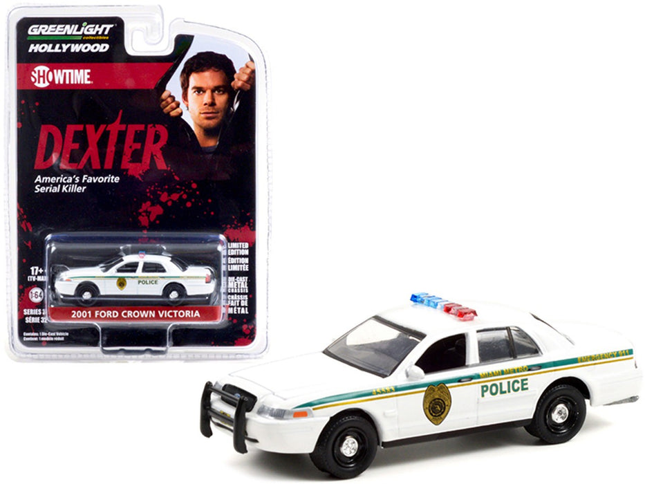 2001 Ford Crown Victoria Police Interceptor - Miami Metro Police Department - Dexter - Hollywood 32 - 1/64 Greenlight - 44920 B