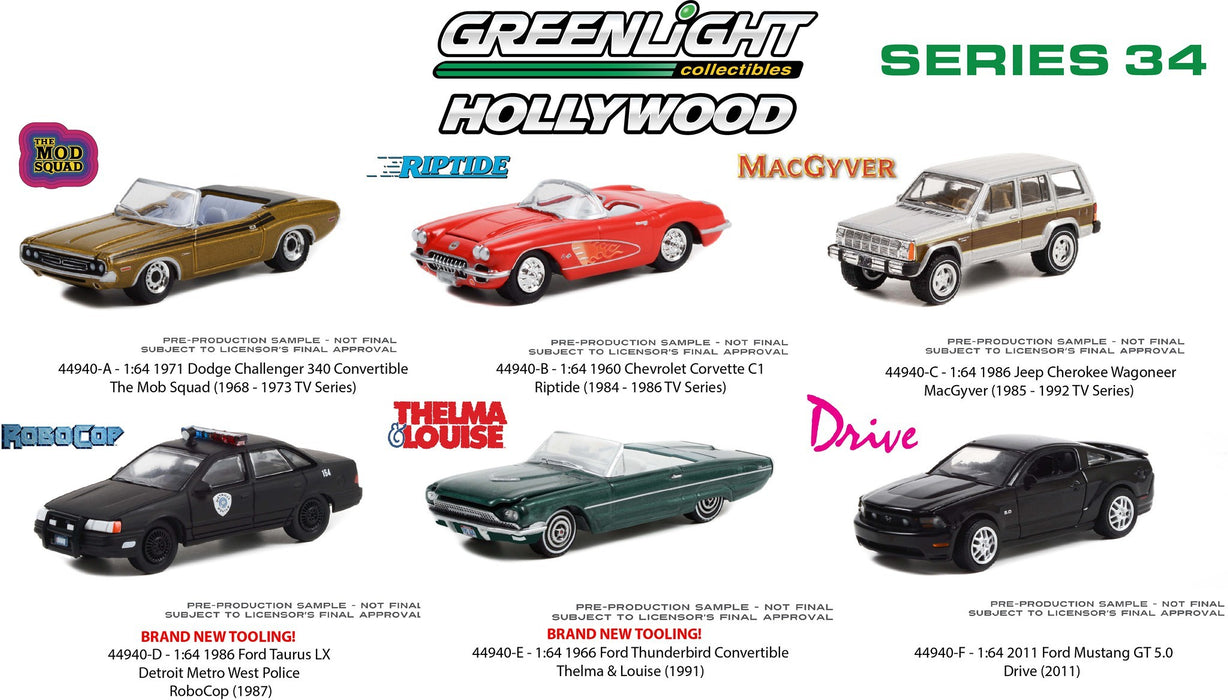 Hollywood Series 34 - Assortiment - 1/64 Greenlight - 44940 - Passion Diecast