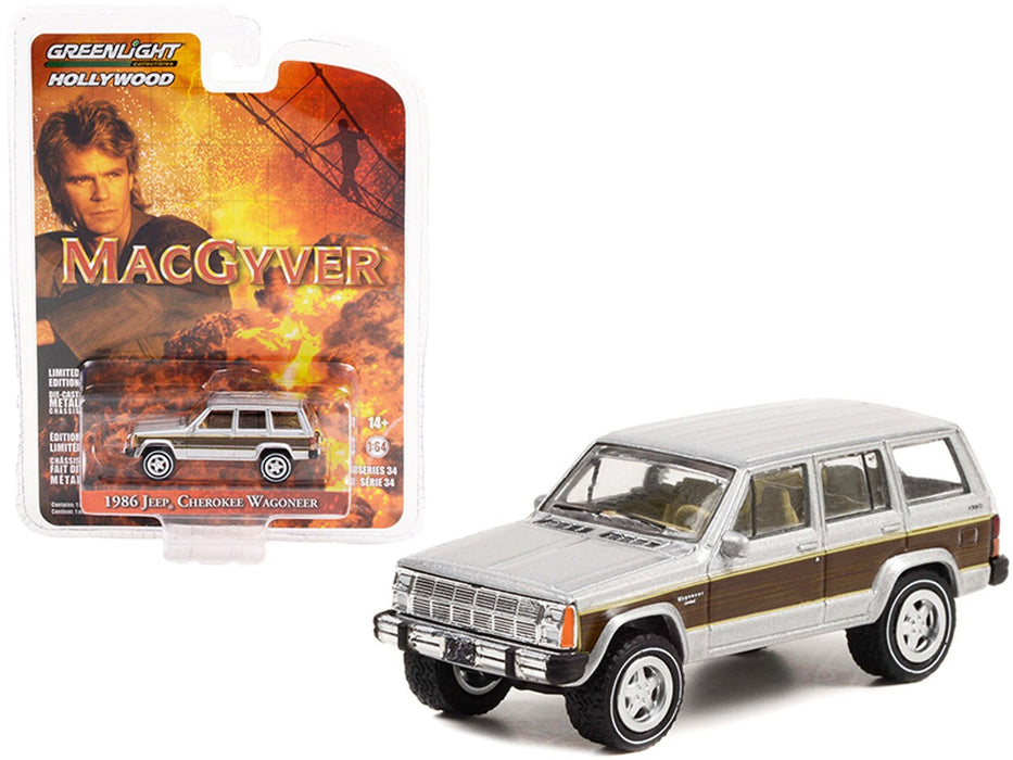 1986 Jeep Cherokee Wagoneer - MacGyver  - Hollywood Series 34 - 1/64 Greenlight - 44940 C Passion Diecast 