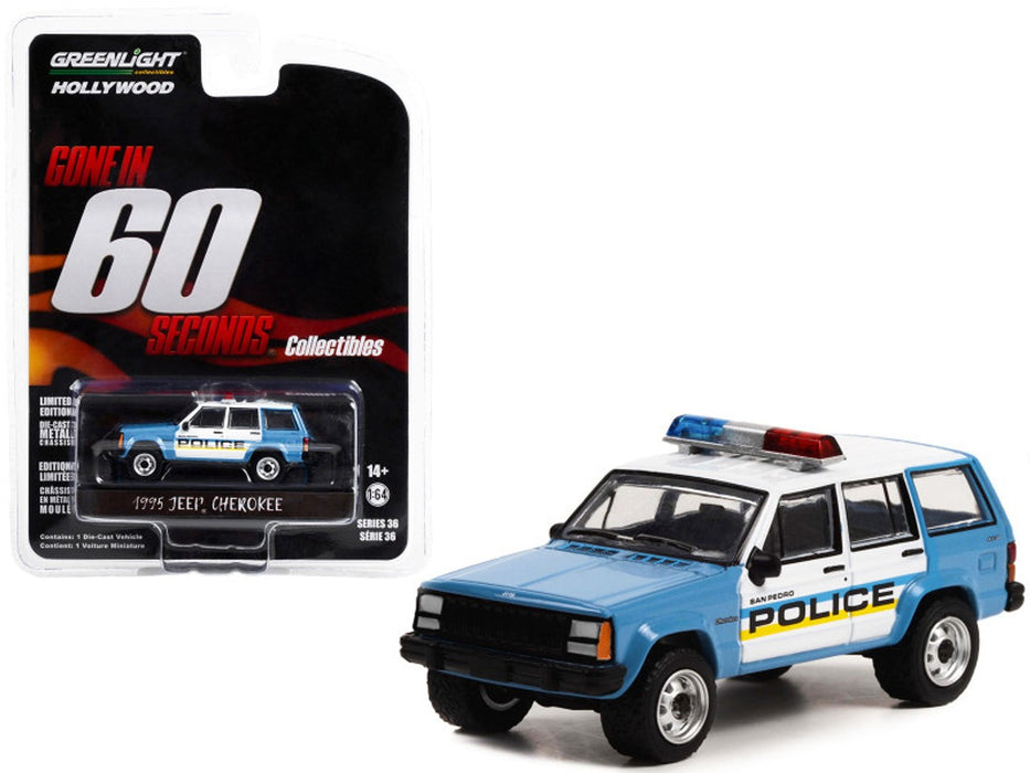 San Pedro Police - 1995 Jeep Cherokee - Gone in Sixty Seconds - Station 19 - Hollywood Series 36 - 1/64 Greenlight - 44960 E