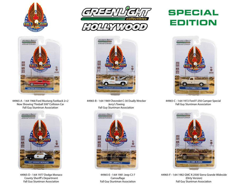 Hollywood Special Edition - Fall Guy Stuntman Association - Assortment - 1/64 Greenlight - 44965 - Passion Diecast