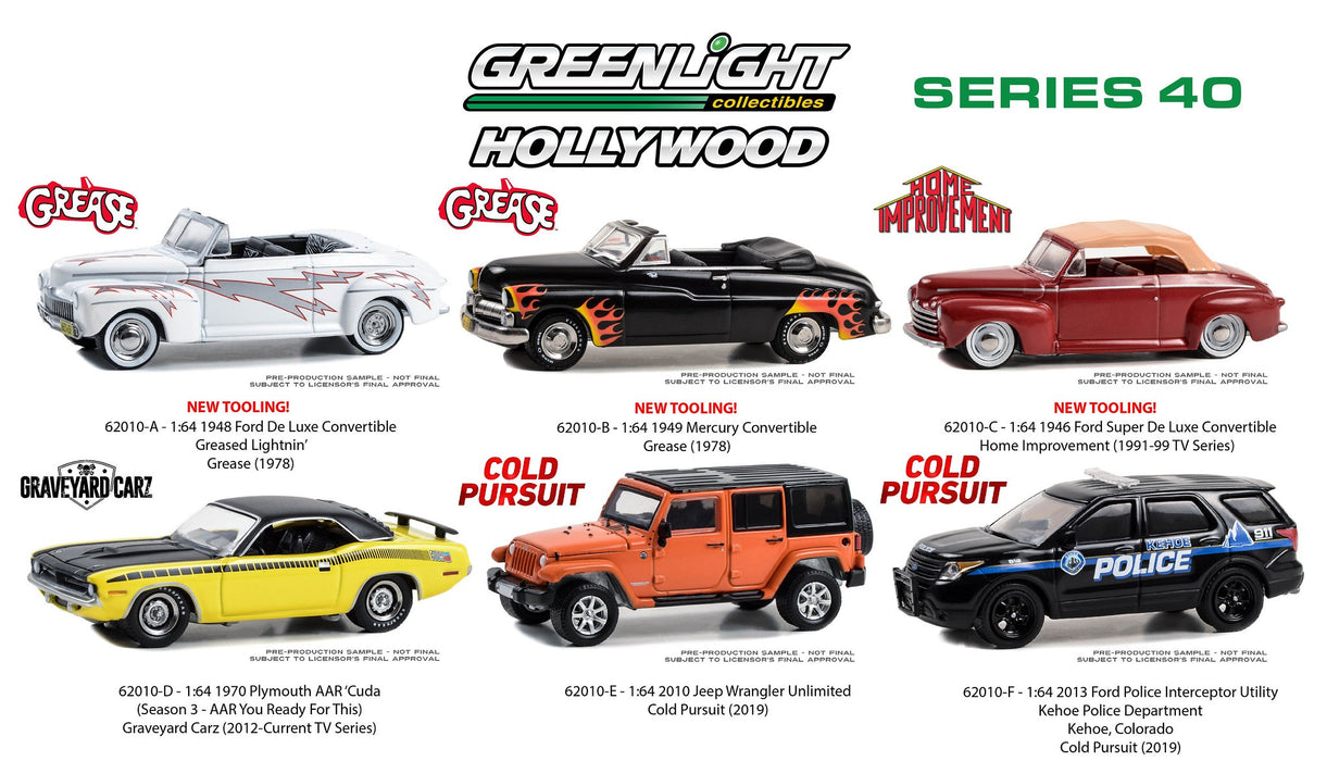 Hollywood Series 40 - Assortment - 1/64 Greenlight - 62010 Passion Diecast