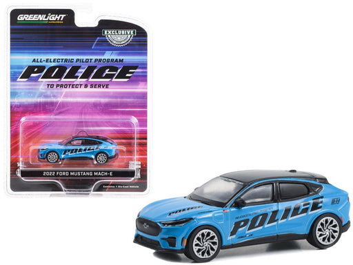 All-Electric Pilot Program Pilot Vehicle - 2022 Ford Mustang Mach-E - Hobby Exclusive - 1/64 Greenlight - 30429