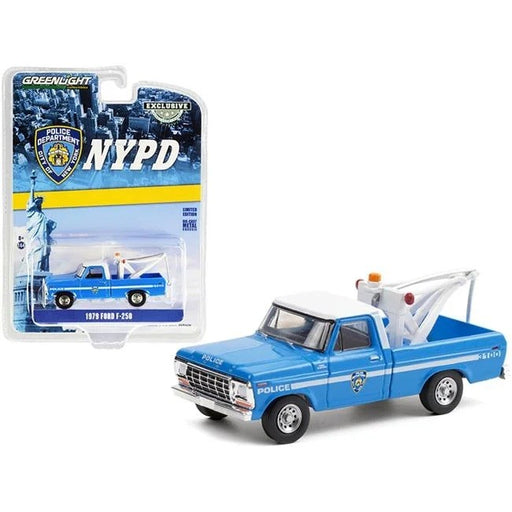 1979 Ford F-250 with Drop in Tow Hook - New York City Police Dept (NYPD)  - greenlight 1/64  Hobby Exclusive - 30224