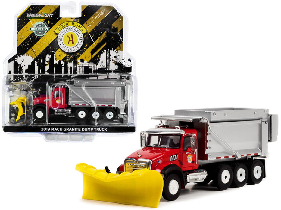 Illinois Public Works - 2019 Mack Dump Truck with Snow Plow and Salt Spreader - Hobby Exclusive - 1/64 Greenlight - 30336