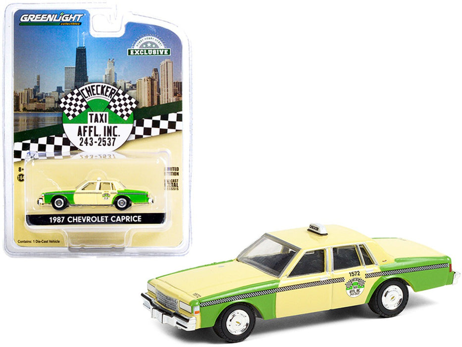 1987 Chevrolet Caprice Chicago Checker Taxi Affl, Inc. (Hobby Exclusive)  1/64 Greenlight - 30233 - Passion Diecast