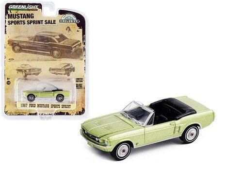 1967 Ford Mustang Convertible High Country Special - Aspen Gold - greenlight 1/64  Hobby Exclusive - 30214  - Passion Diecast 