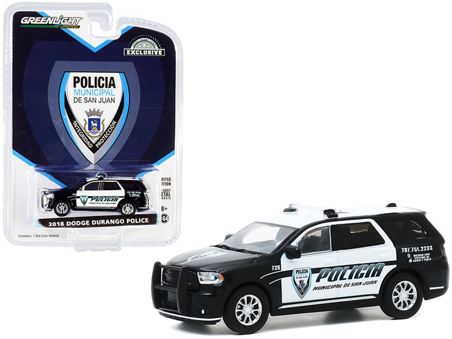 2018 Dodge Durango Policia - Municipal de San Juan, Puerto Rico - greenlight 1/64 - Hot Pursuit  Hobby Exclusif - 30197