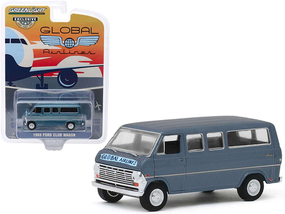 1969 Ford Club Wagon - Global Airlines -  (Hobby Exclusive) 1/64 Greenlight - 30129 -  Passion Diecast 