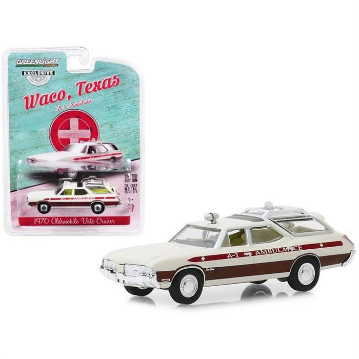 1970 Oldsmobile Vista Cruiser - Waco, Texas A-1 Ambulance (Hobby Exclusive) 1/64 greenlight 30066 Passion Diecast 