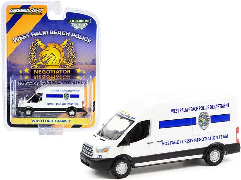 2020 Ford Transit - West Palm Beach, Florida Police - Hobby Exclusive - 1/64 Greenlight - 30261