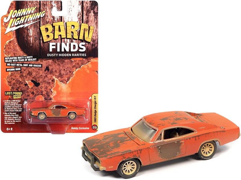 1969 Dodge Charger Weathered Orange - Hobby Exclusive - Johnny Lightning 1:64 - JLSP192