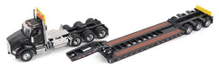 Kenworth T880 Daycab Tridem Tractor in Black with Trail King TK120 HDG Lowboy Trailer - Diecast Master - 1/50 - 71134