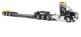 Kenworth T880 Daycab Tridem Tractor in Black with Trail King TK120 HDG Lowboy Trailer - Diecast Master - 1/50 - 71134