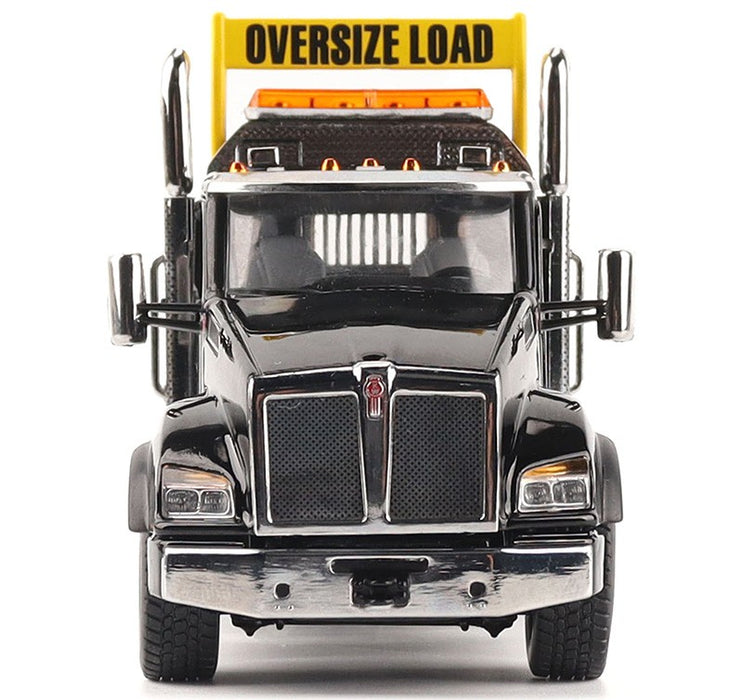Kenworth T880 Daycab Tridem Tractor in Black with Trail King TK120 HDG Lowboy Trailer - Diecast Master - 1/50 - 71134