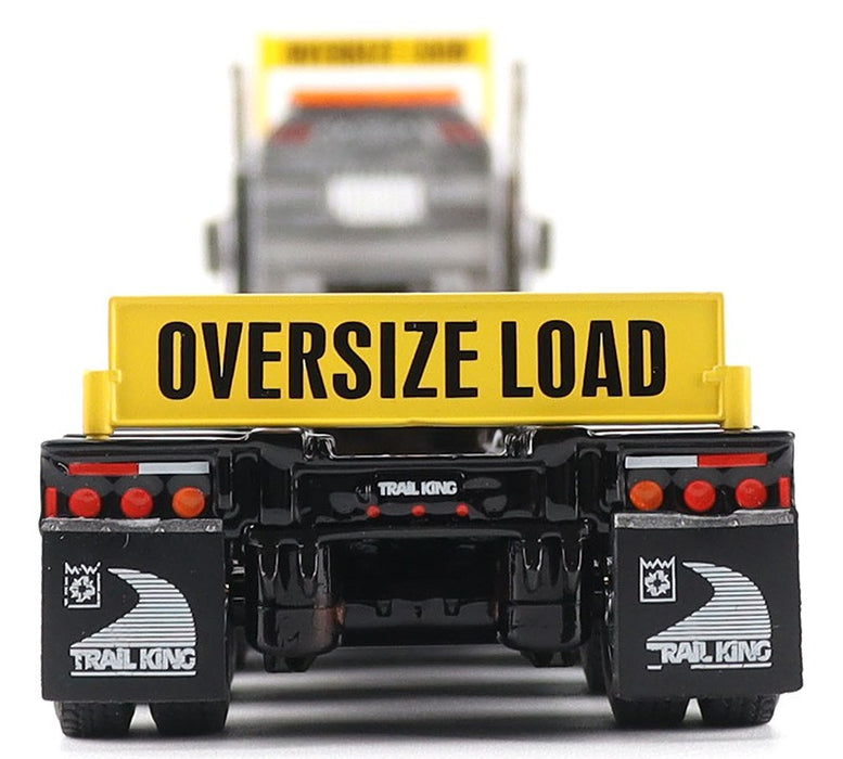 Kenworth T880 Daycab Tridem Tractor in Black with Trail King TK120 HDG Lowboy Trailer - Diecast Master - 1/50 - 71134