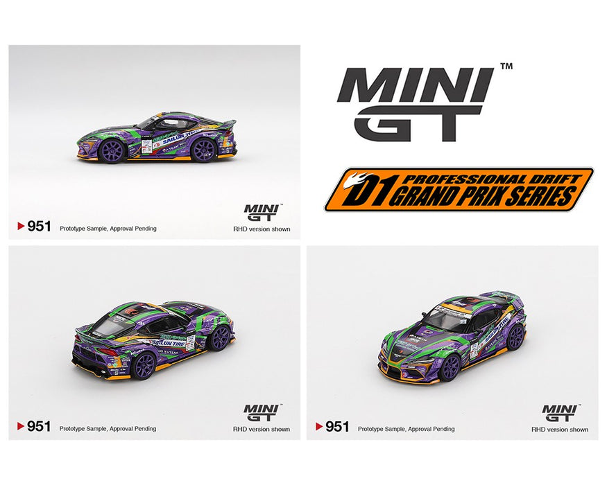 Japan Exclusive Toyota GR Supra KUHL 2021 D1GP EVANGELION RACING 2021 - Mini GT - 1:64 - MGT00951 Passion Diecast