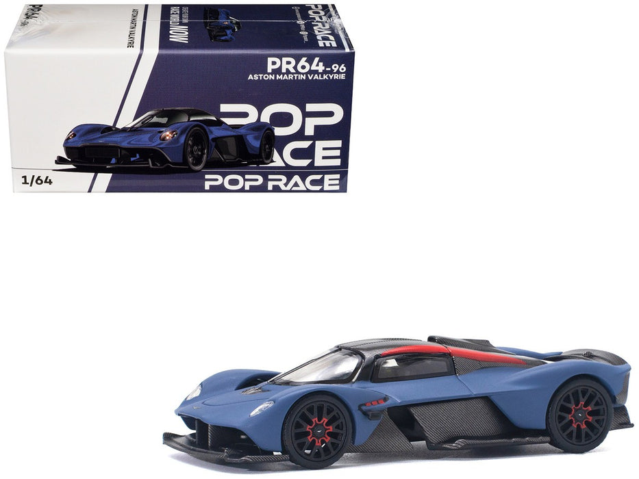 ASTON MARTIN VALKYRIE SATIN MARINA BLUE HKD - Pop Race 1:64 - PR640096 -  Passion Diecast 