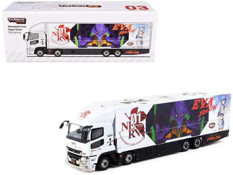 Mitsubishi Fuso Super Great EVA Racing Transporter - Tarmac Works - 1/64 - T64T-TL001-EVA Passion Diecast