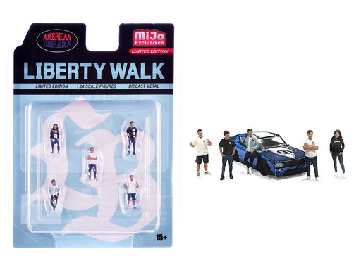 Figures Liberty Walk Team Set - 5-piece metal set - American Diorama - 1/64 - AD-2415 Passion Diecast