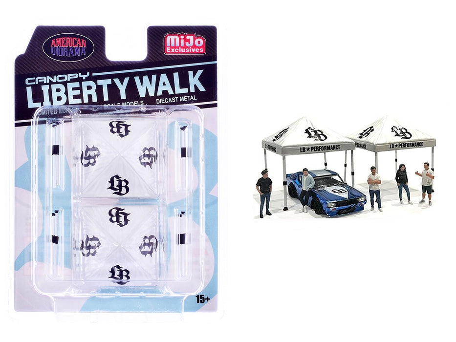 Canopy Liberty Walk - White Set - metal set - American Diorama - 1/64 - AD-2416 Passion Diecast